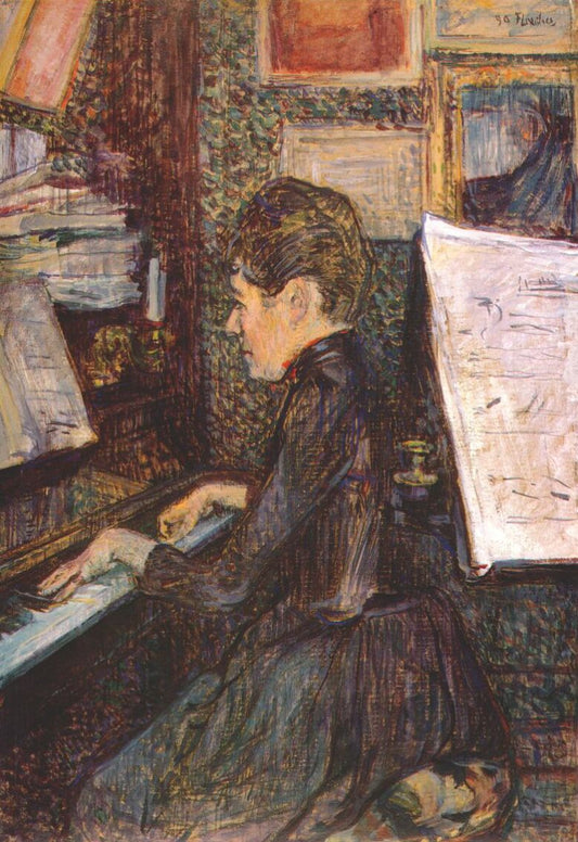 Mademoiselle Dihau au piano - Toulouse Lautrec