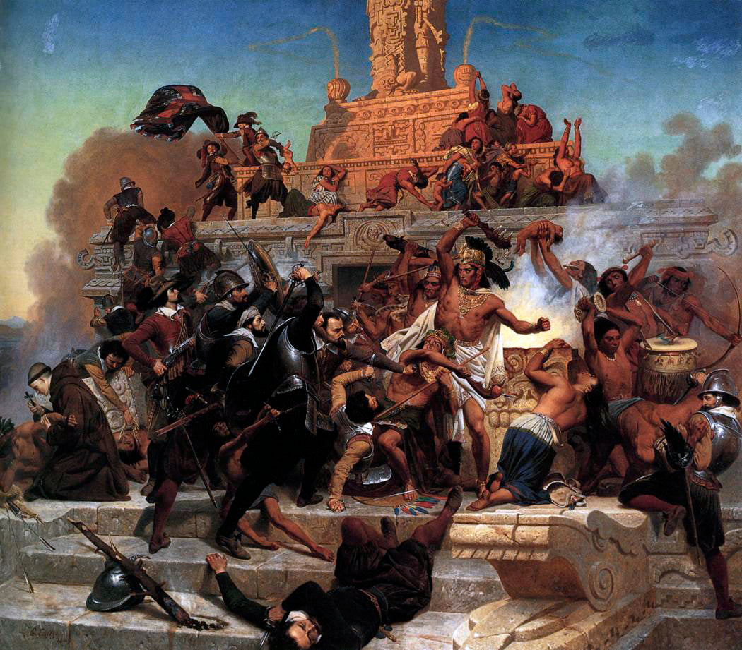 L'assaut de la Teocalli par Cortez et ses troupes - Emanuel Leutze