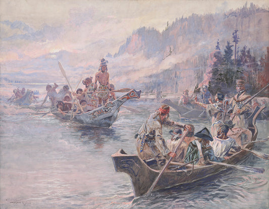 Lewis et Clark sur le Lower Columbia - Charles Marion Russell