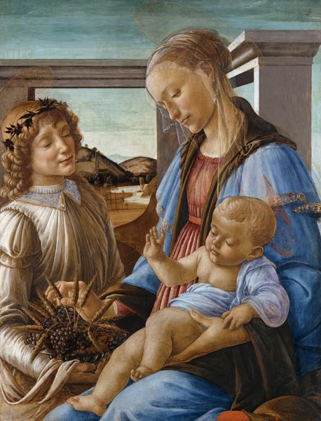 Madone et enfant avec ange (Madonna dell'Eucarestia) - Sandro Botticelli