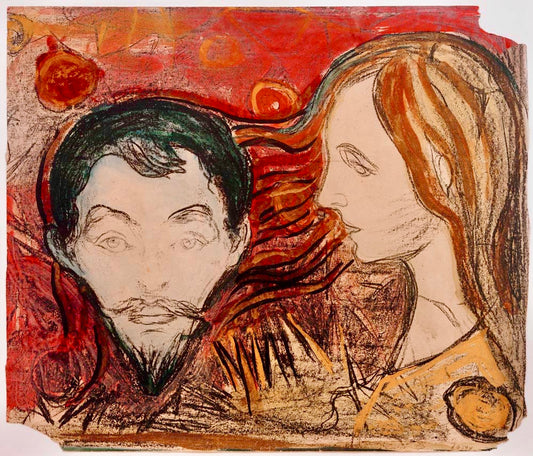 Tête d'homme dans les cheveux d'une femme - Edvard Munch