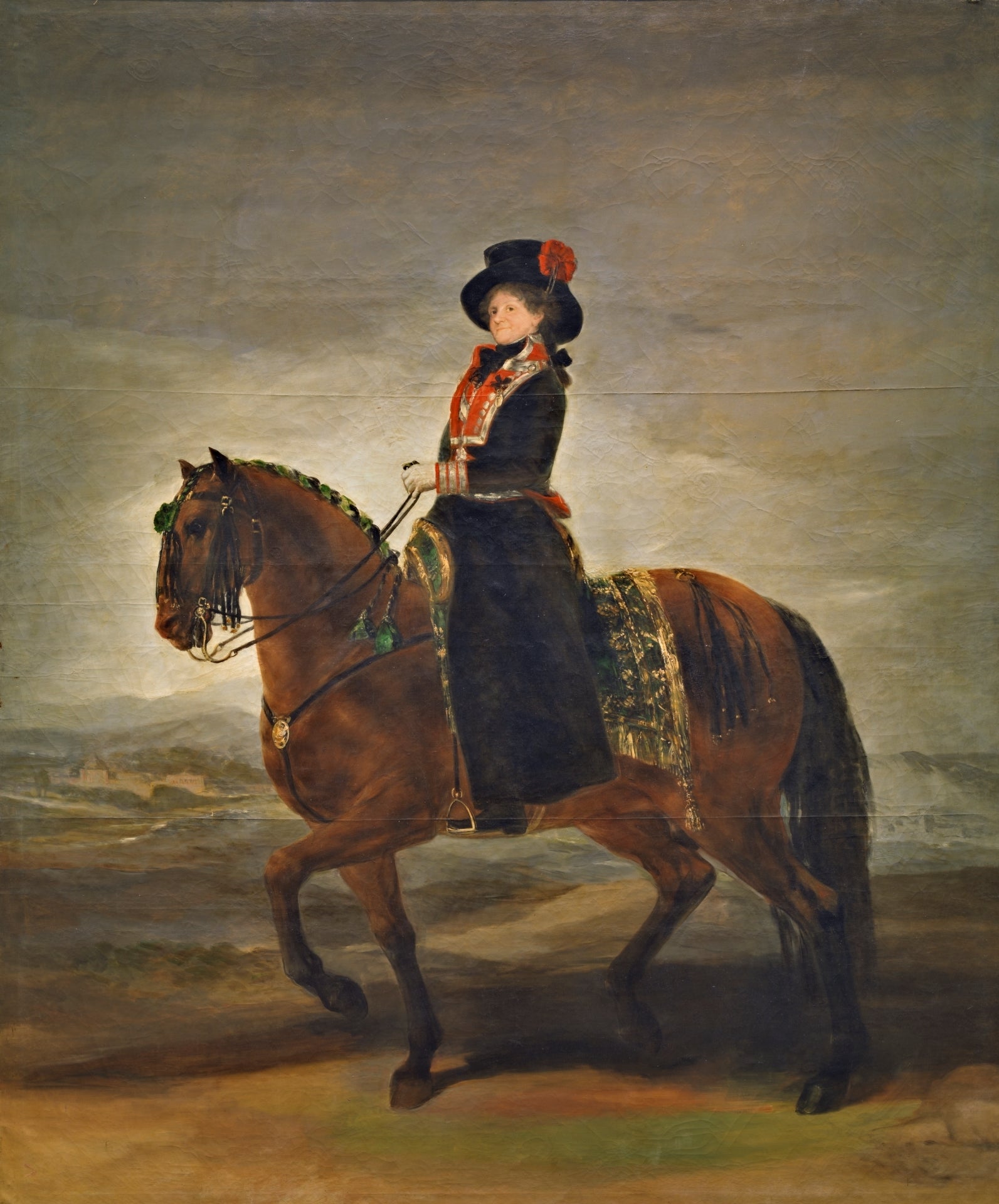 La reine Marie Luisa à cheval - Francisco de Goya