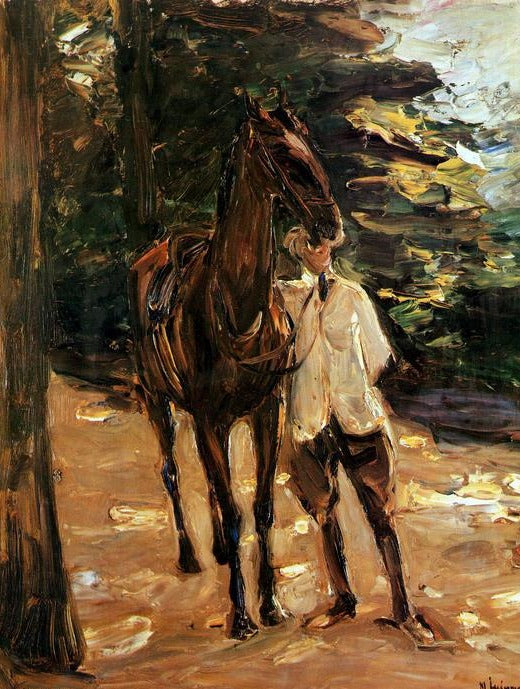Homme avec un cheval - Max Liebermann
