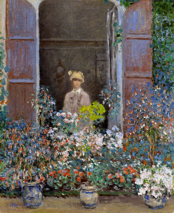 Camille Monet à sa fenêtre, Argenteuil - Claude Monet
