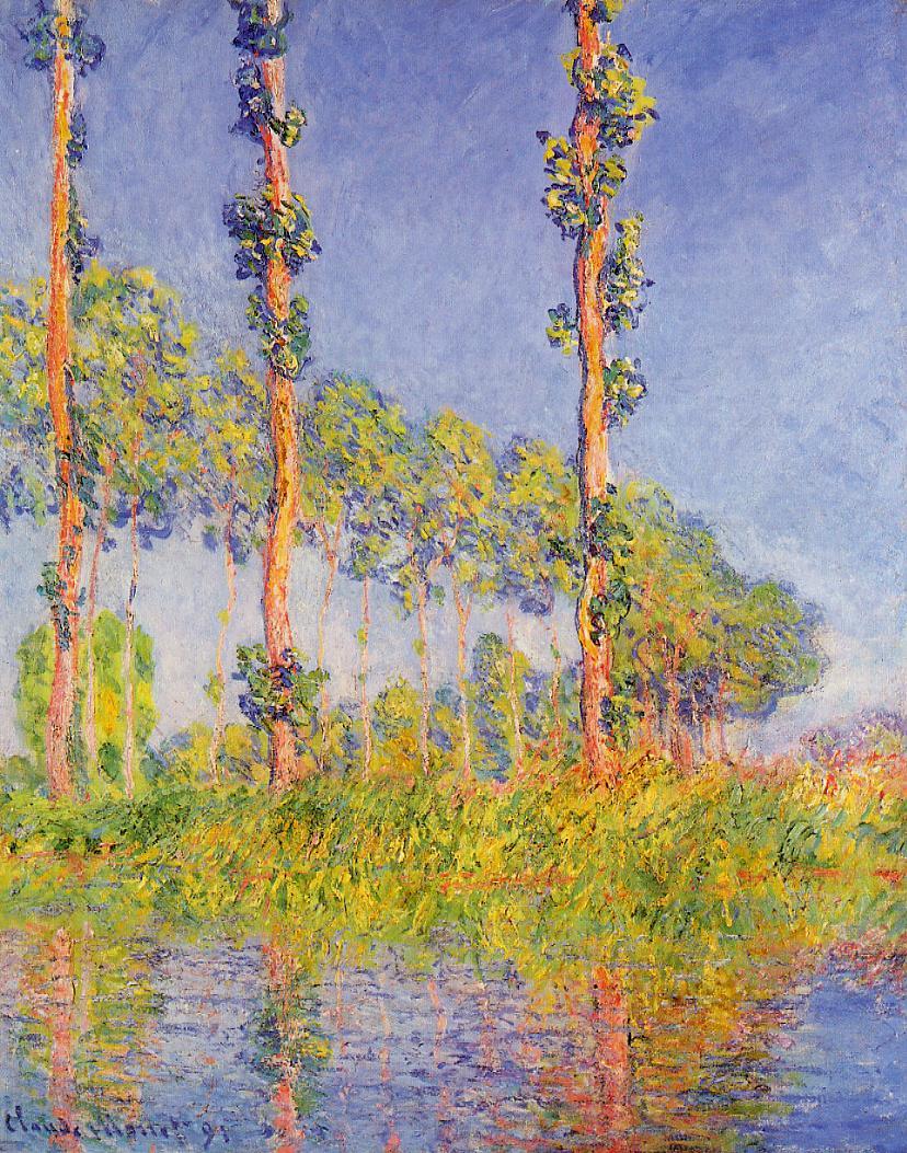 Trois Peupliers, effet d'automne - Claude Monet