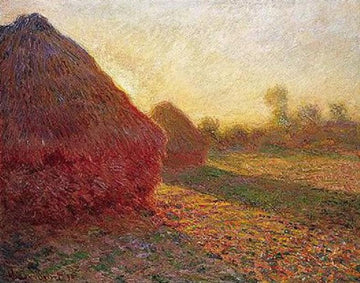 Meules, derniers rayons du soleil - Claude Monet