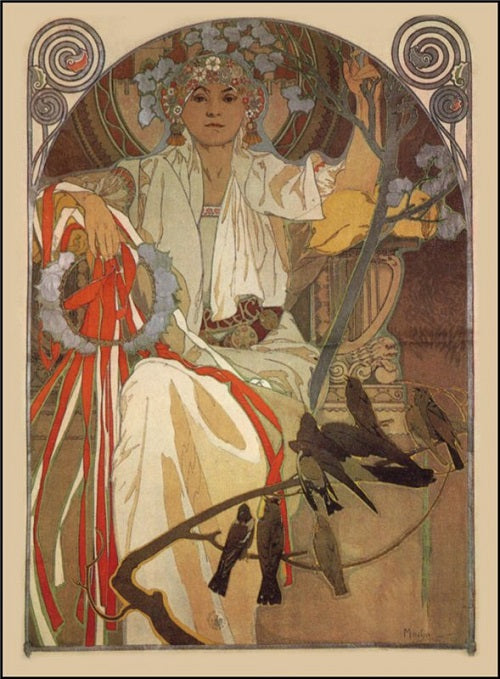Affiche pour la célébration de musique et de chant printemps 1914 à Prague - Mucha