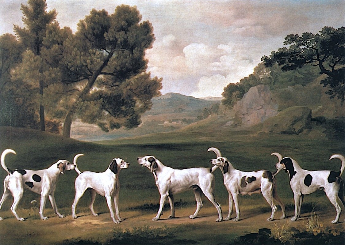 Foxhounds dans un paysage, 1762 - George Stubbs