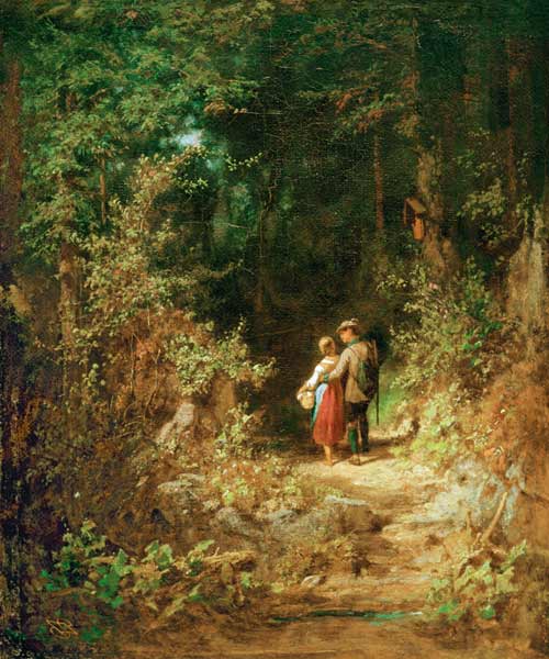 Amoureux dans un bois, vers 1860 - Carl Spitzweg