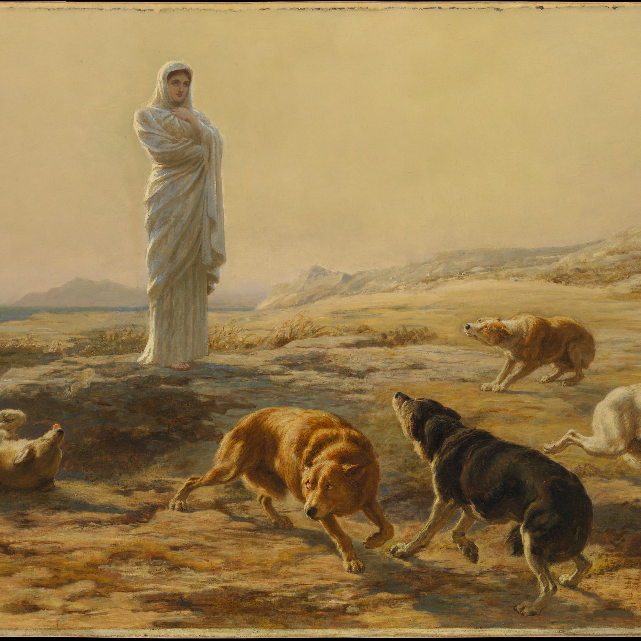 Pallas Athéna et les chiens du berger - Briton Rivière