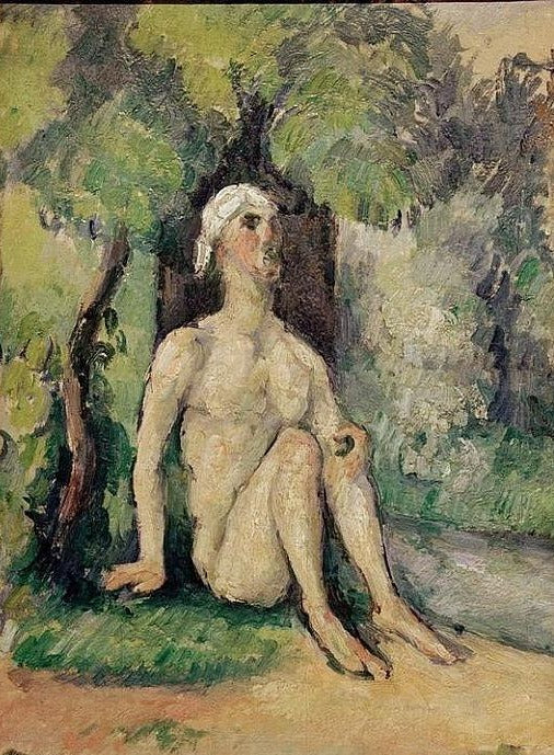 Baigneur assis au bord de l'eau - Paul Cézanne