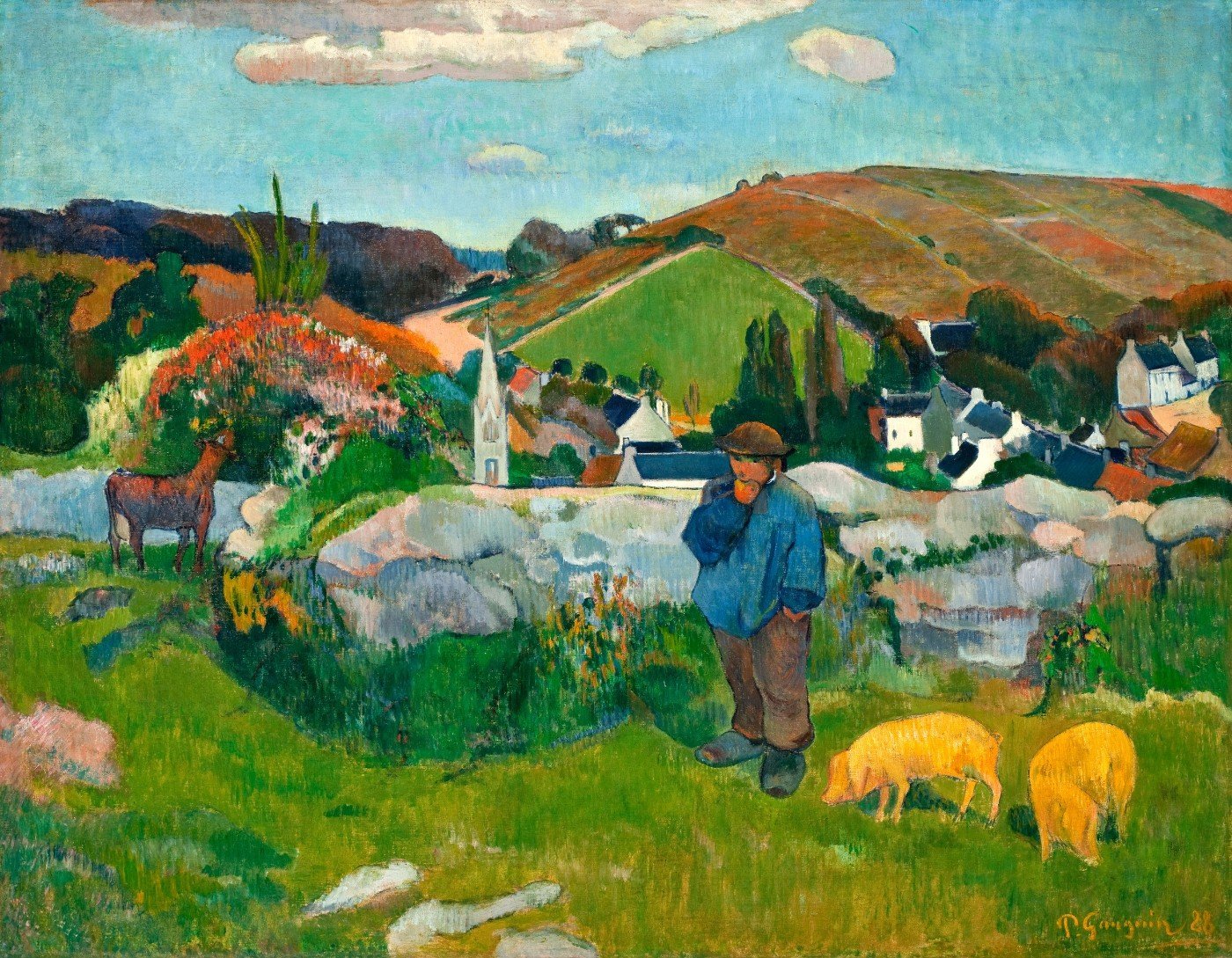 Troupeau de cochons en Bretagne - Paul Gauguin