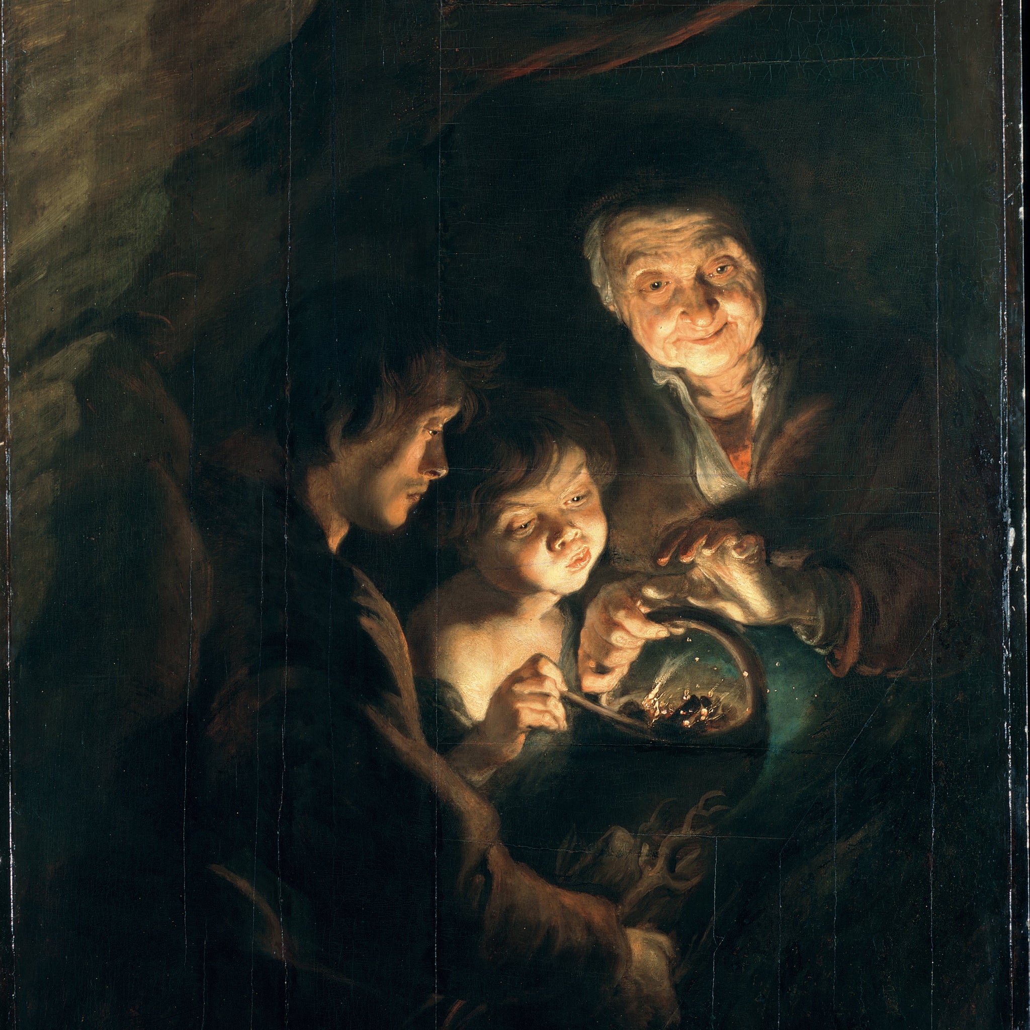 Vieille femme avec un panier de charbon - Peter Paul Rubens