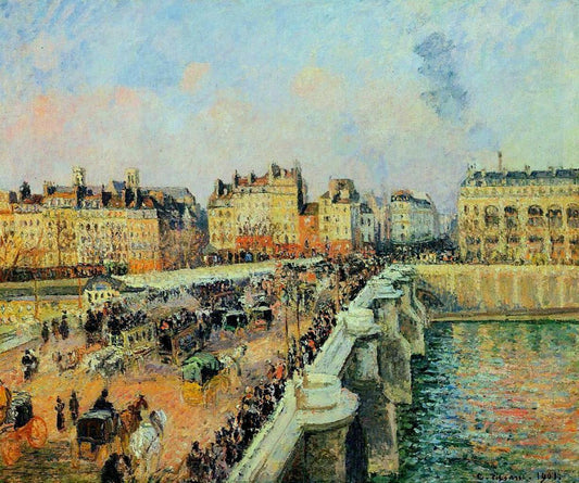 le pont neuf après-midi - Camille Pissarro