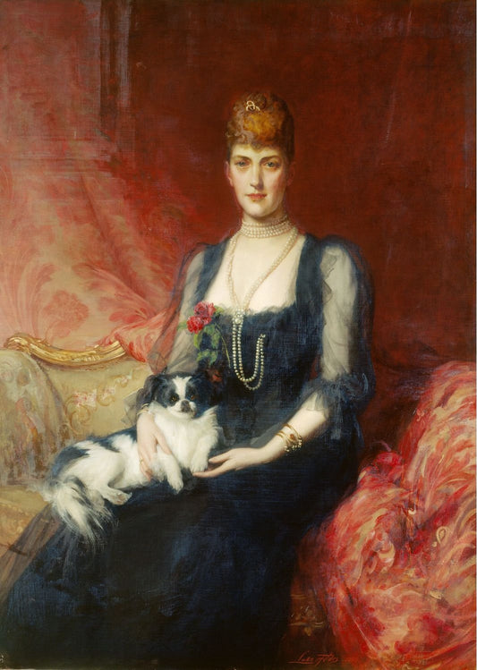 Portrait de la reine Alexandra, alors princesse de Galles, avec Facey - Luke Fildes