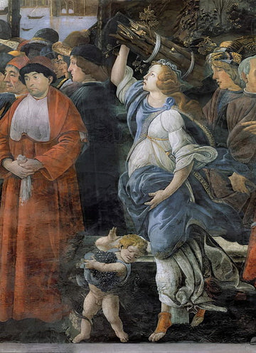 La purification du lépreux et la tentation du Christ, dans la chapelle Sixtine : détail de la femme c - Sandro Botticelli