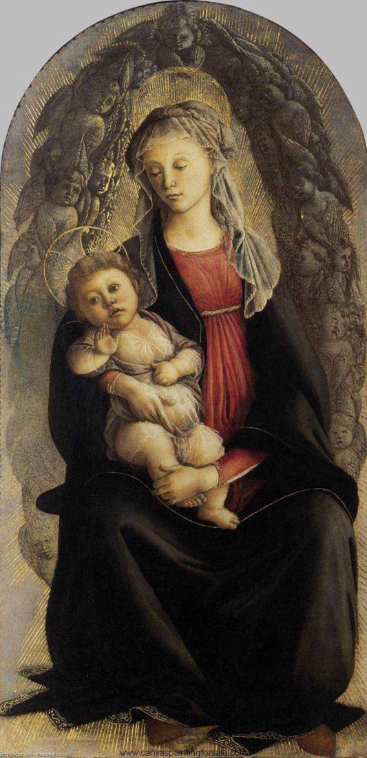 Madonne avec l'enfant et un Glorie - Sandro Botticelli