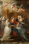 Autel d'Ildefonso, image centrale : Marie apparaît à Saint Ildefonso - Peter Paul Rubens