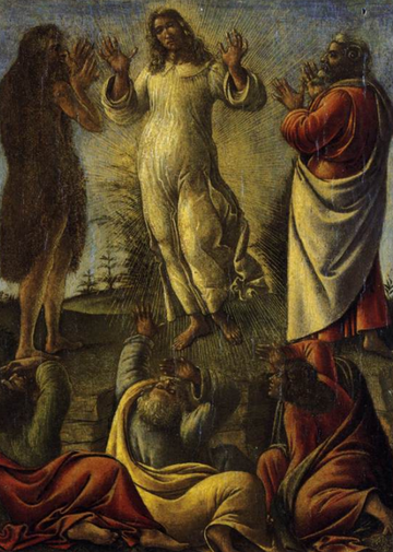 Triptyque représentant la Transfiguration, Jésus apparaissant à ses disciples avec les SS. Jérôme et Augustin - Sandro Botticelli