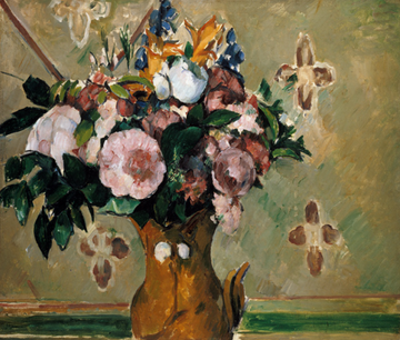 Botte de fleurs dans un vase I brun - Paul Cézanne