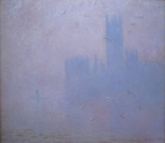 Mouettes, la Tamise et le Parlement (W 1613) - Claude Monet