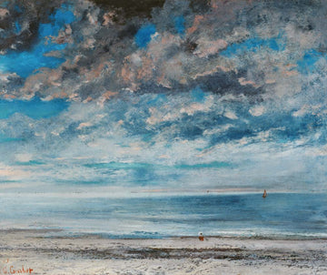 La Plage, Soleil Couchant - Gustave Courbet