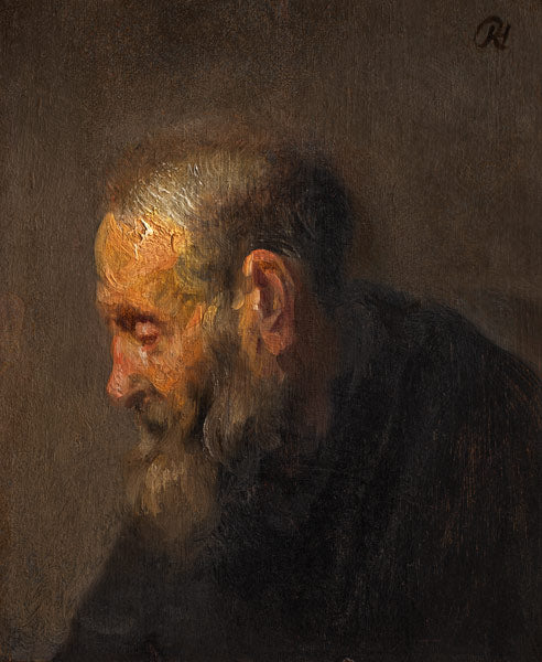 Étude d'un vieil homme de praofil - Rembrandt van Rijn