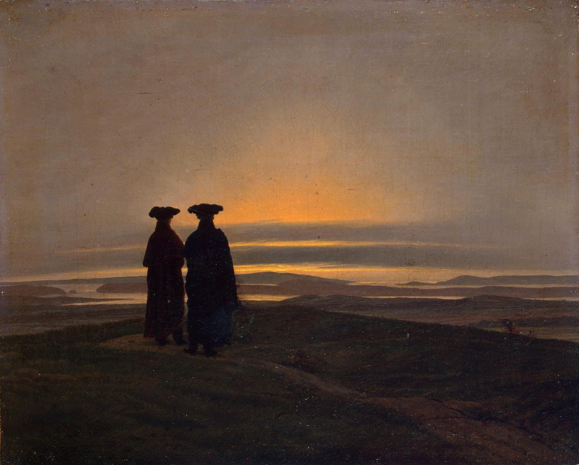 Paysage du soir avec deux hommes - Caspar David Friedrich