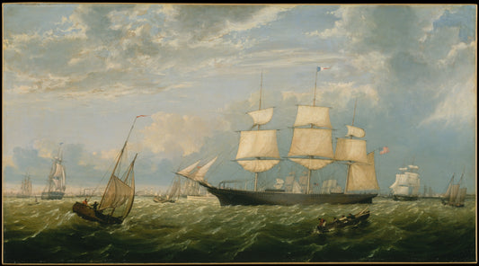 Le Golden State entrant dans le port de New York, 1854 - Fitz Henry Lane