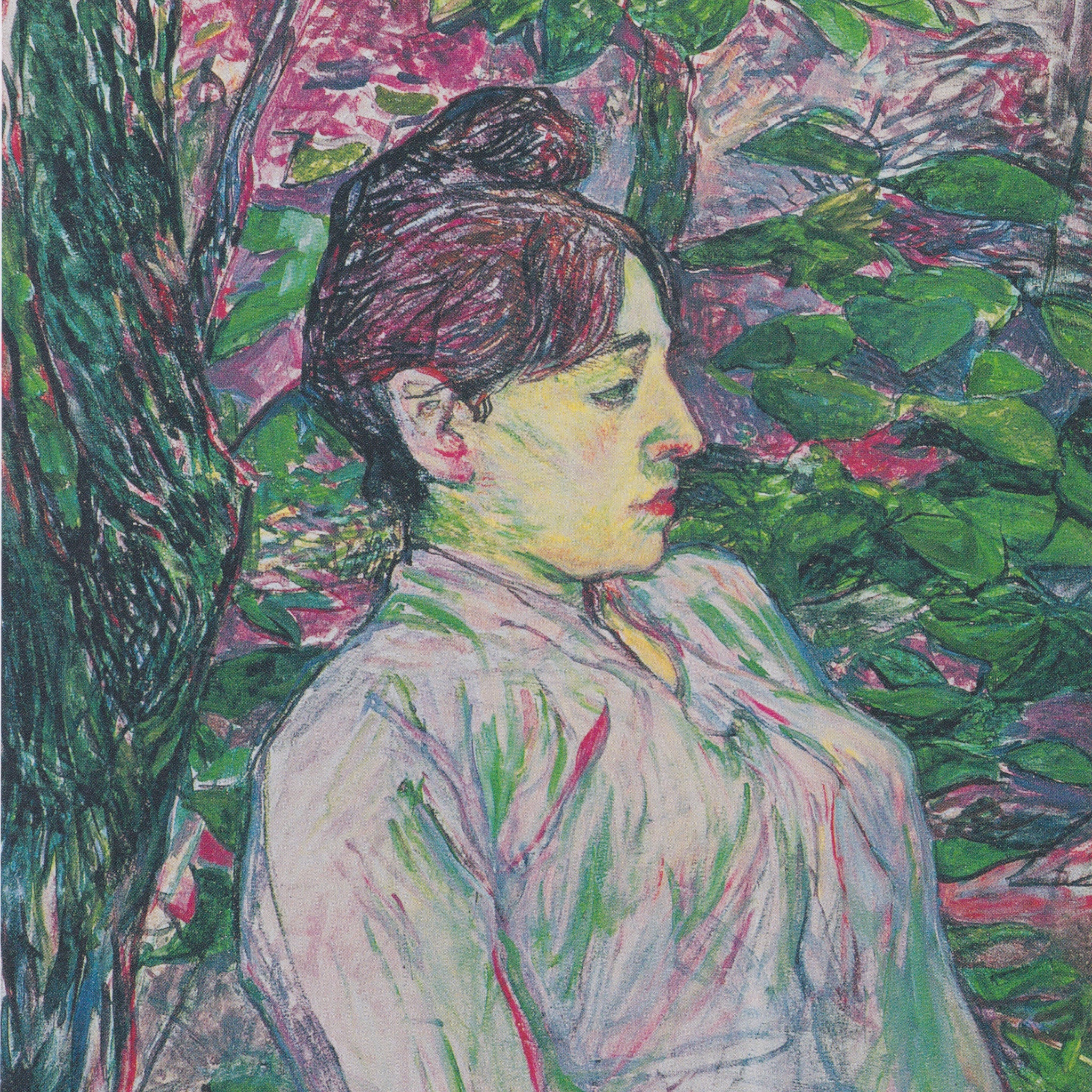Verts (femme assise dans un jardin) - Toulouse Lautrec