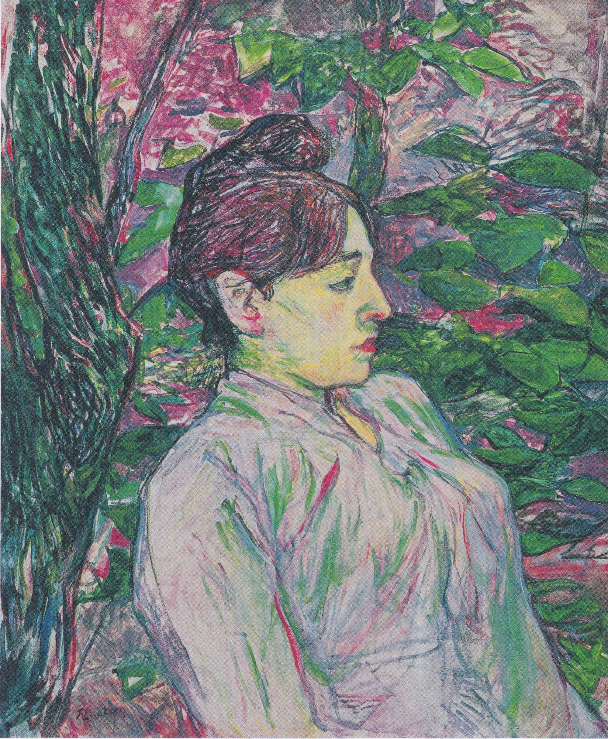 Verts (femme assise dans un jardin) - Toulouse Lautrec