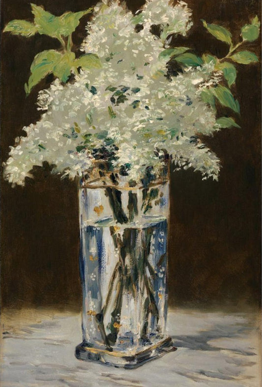 Lilas blanc dans un vase en cristal - Edouard Manet