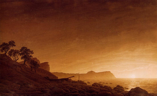 Vue sur Arcona à l'apparition de la lune - Caspar David Friedrich