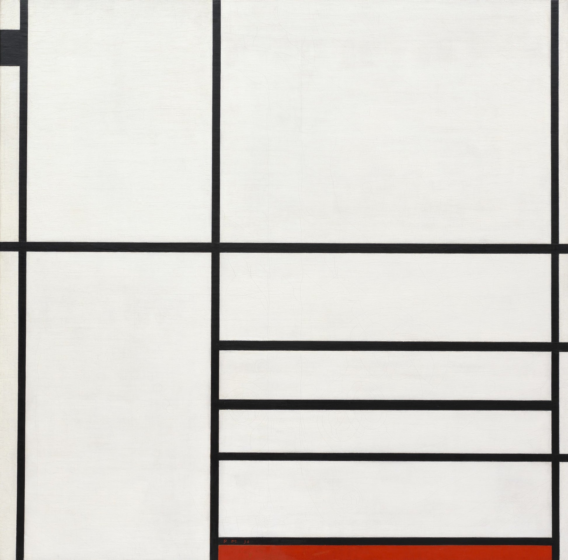 Composition en blanc noir et rouge - Mondrian