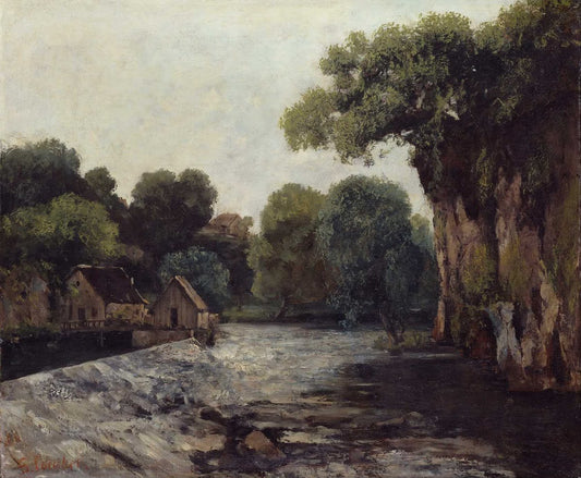 Le déversoir du moulin peinture originale - Gustave Courbet