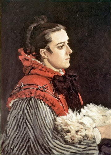 Camille avec un petit chien - Claude Monet