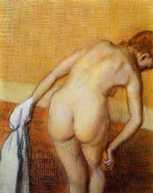 Femme prenant un bain - Edgar Degas