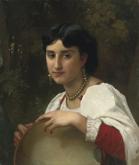 Femme italienne avec tambourin - William Bouguereau