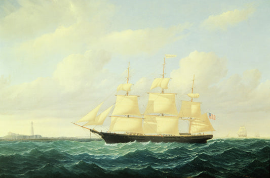 Vague déferlante Clipper Ship au large du phare de Boston, 1855 - William Bradford