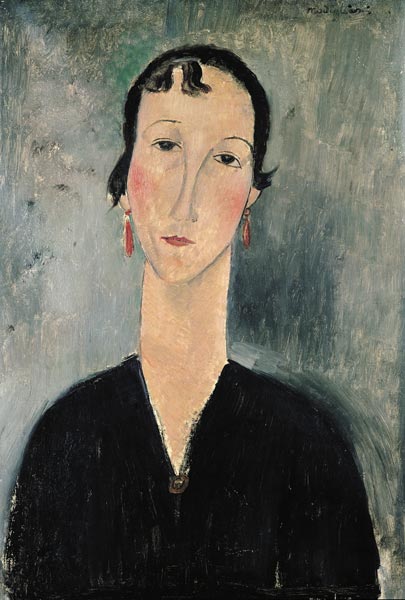 Femme avec des boucles d'oreilles - Amedeo Modigliani