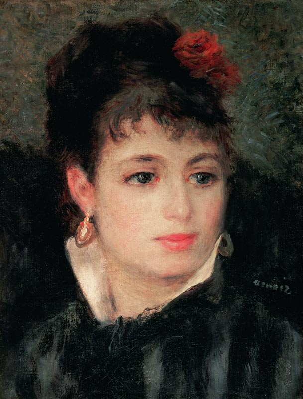 Femme avec une rose dans les cheveux - Pierre-Auguste Renoir