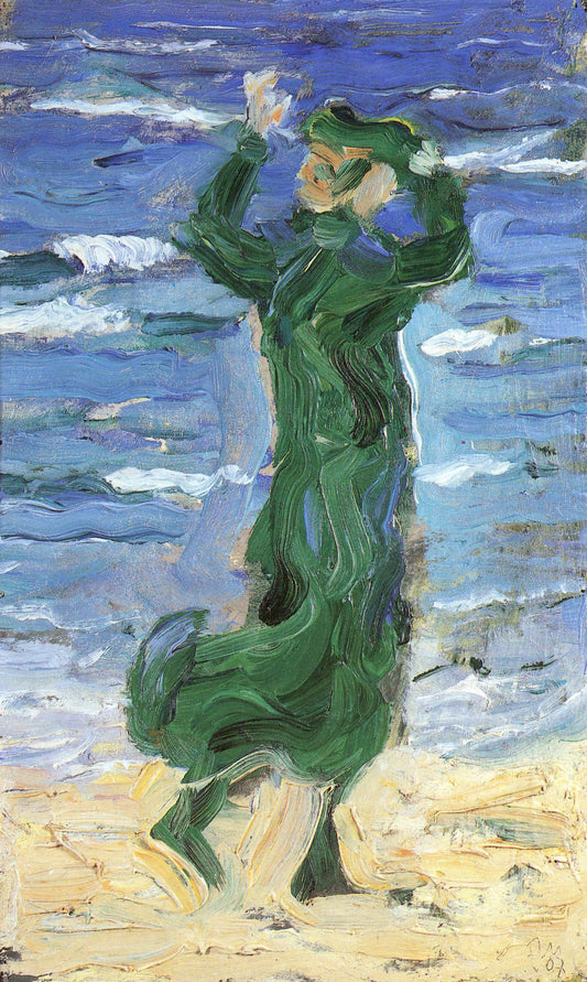 Femme dans le vent à la mer - Franz Marc
