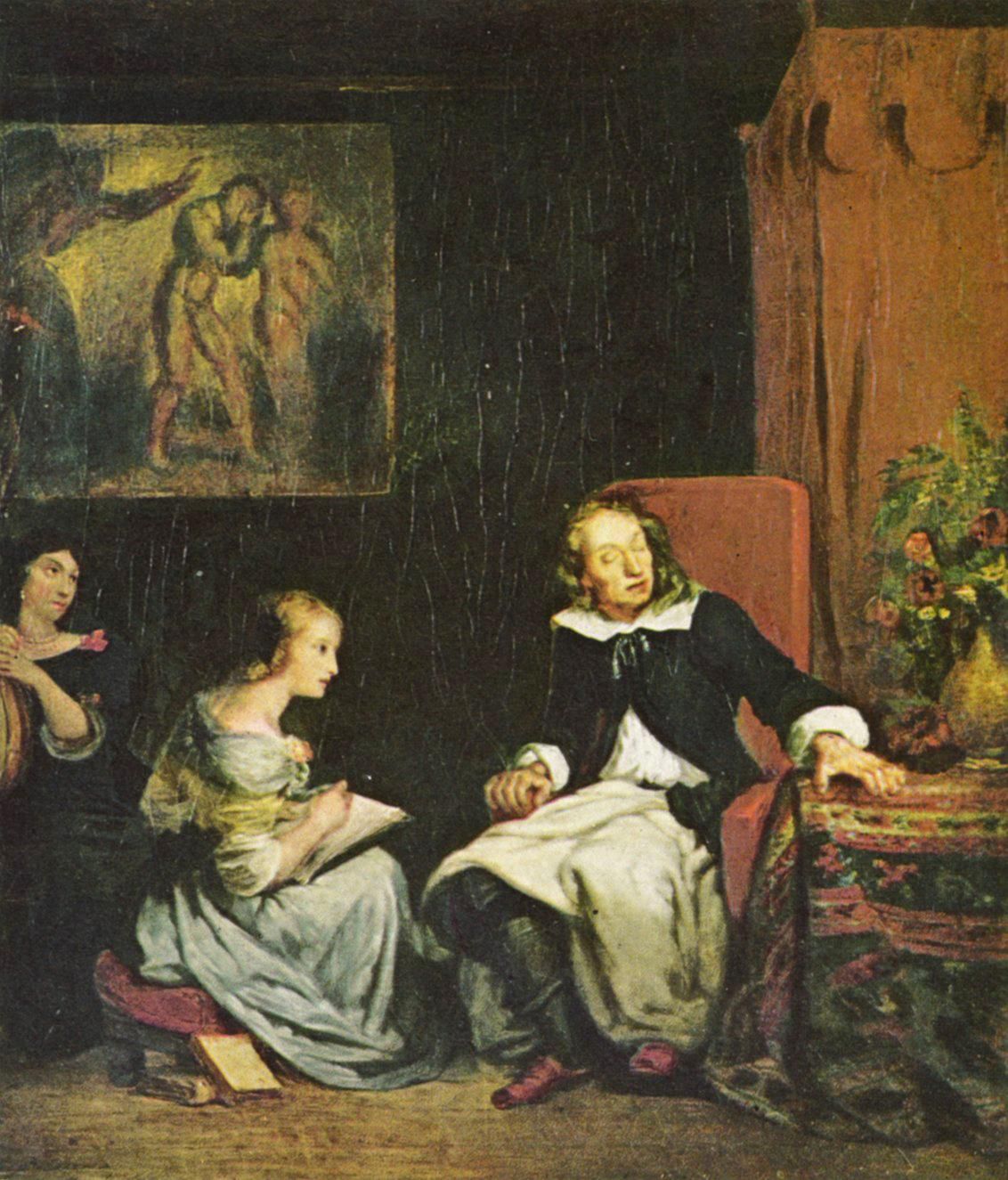 Le Milton raconte à ses filles le paradis perdu - Eugène Delacroix