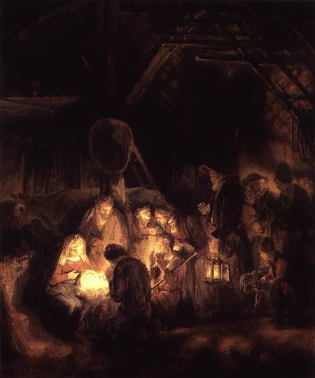 Adoration des bergers - Rembrandt van Rijn