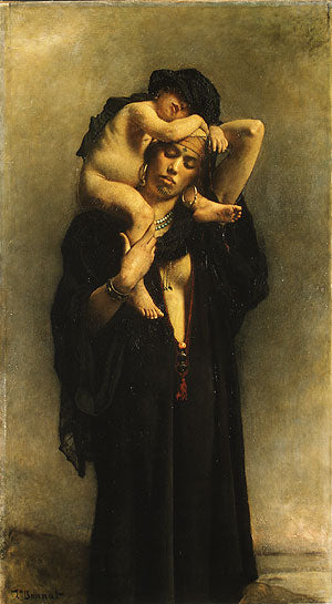Une paysanne égyptienne et son enfant - Léon Bonnat