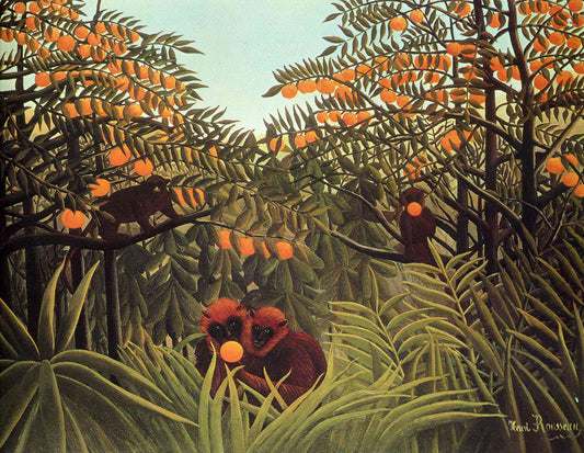 Singes dans l'orangeraie - Henri Rousseau