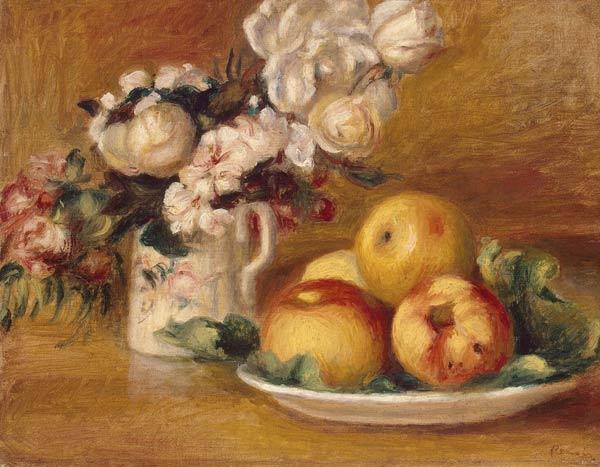 Pommes et fleurs - Pierre-Auguste Renoir