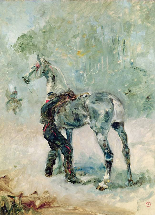 Artilleur sellant son cheval - Toulouse Lautrec