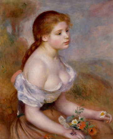 Jeune fille avec des marguerites - Pierre-Auguste Renoir