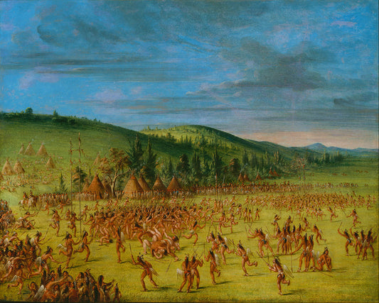Ball-play of the Choctaw--Ball Up - George Catlin